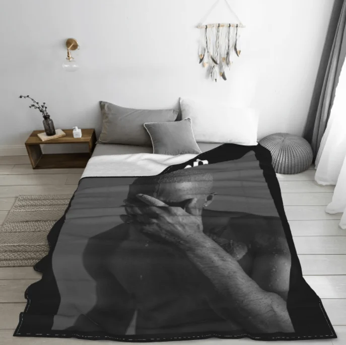 Fashion Rapper Frank Blond Print Blankets Flannel SpringAutumn Breathable Lightweight Throw | Дом и сад
