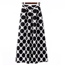 Женские элегантные юбки в горошек с цветочным принтом, офисные женские винтажные повседневные Модные плиссированные юбки