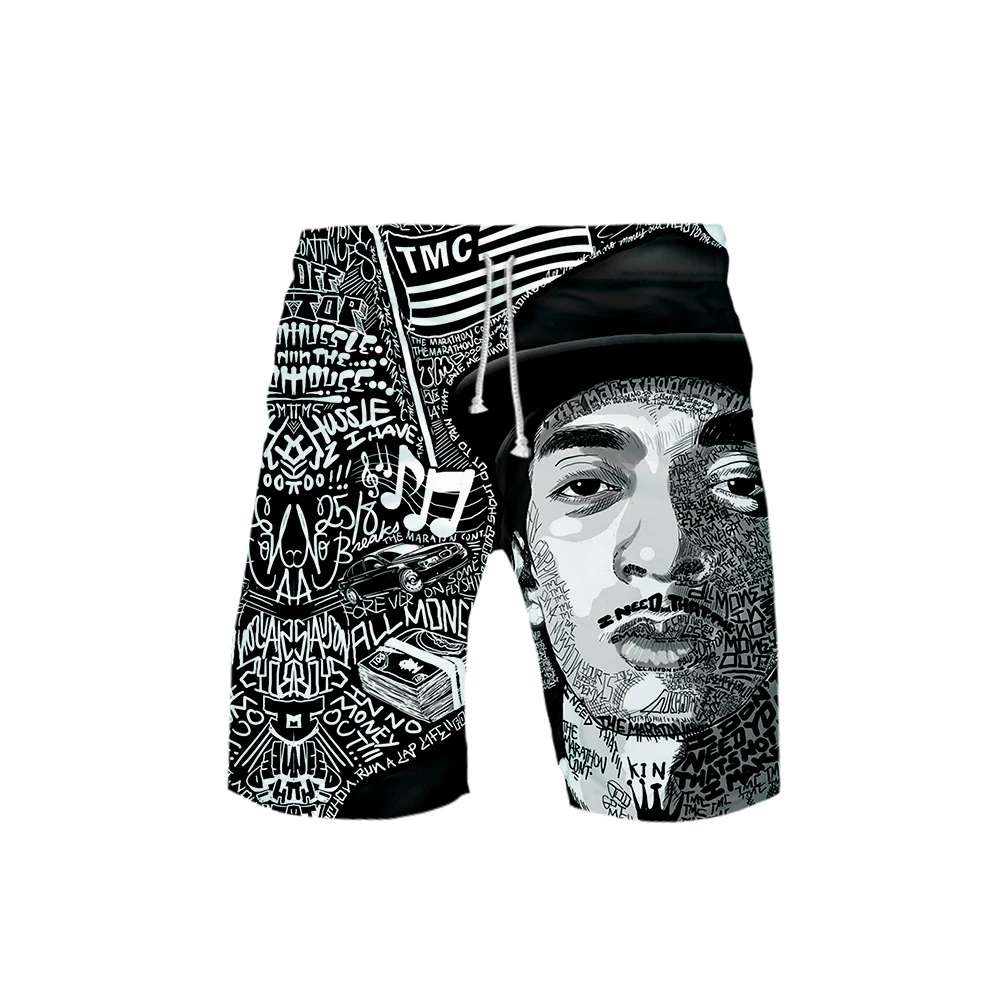 Пляжные шорты с 3D принтом Nipsey hussle новые летние быстросохнущие пляжные повседневные шорты в стиле хип-хоп для подростков пляжная одежда