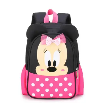 

Disney New Cute Unisex Mickey Mouse Backpack Minnie children School Bags Boys and Girls Cartoon Shaped schoolbag baby kids bag