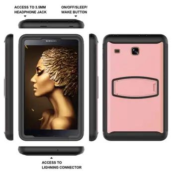

Silicone Safe Case For Samsung Galaxy Tab E 8.0 T377 T377V Tablet PC Durable Shockproof Stand Cover Funda case+Stylus Pen+Gift.