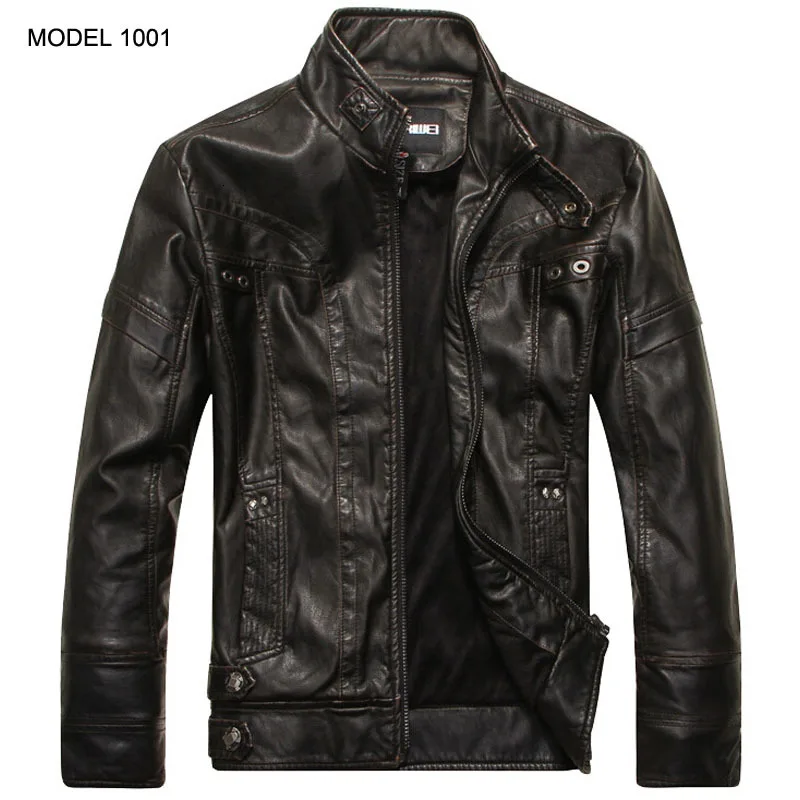 Black Кожаная мужская Мотоциклетная Куртка Jaqueta De Couro Masculina Motoqueiro Casaco, мужская кожаная куртка-бомбер, мужская куртка s Veste Homme - Цвет: Black