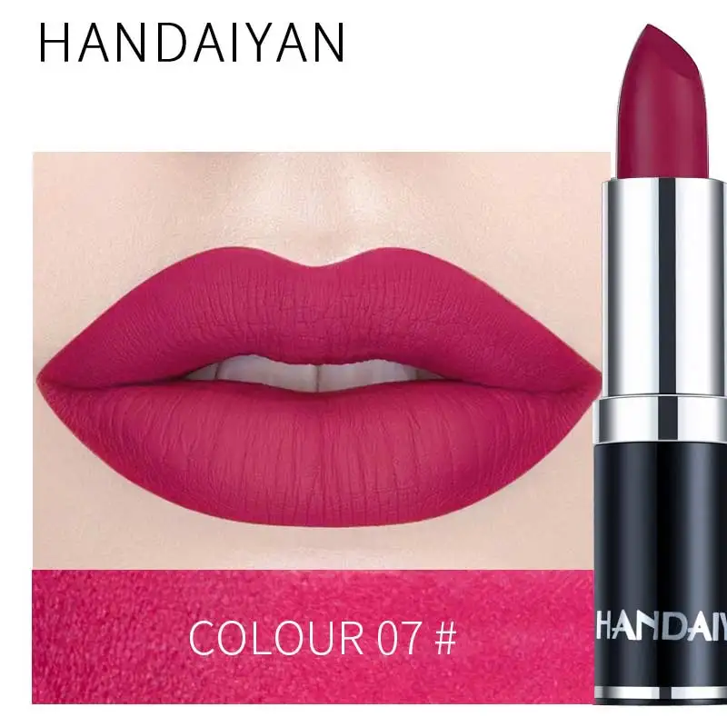 new7 Новинка, HANDAIYAN для макияжа, бриллиантовый блестящий блеск, блеск для губ, ТИНТ, стойкая водостойкая блестящая жидкая бархатная губная помада, матовая, красивая - Цвет: new7