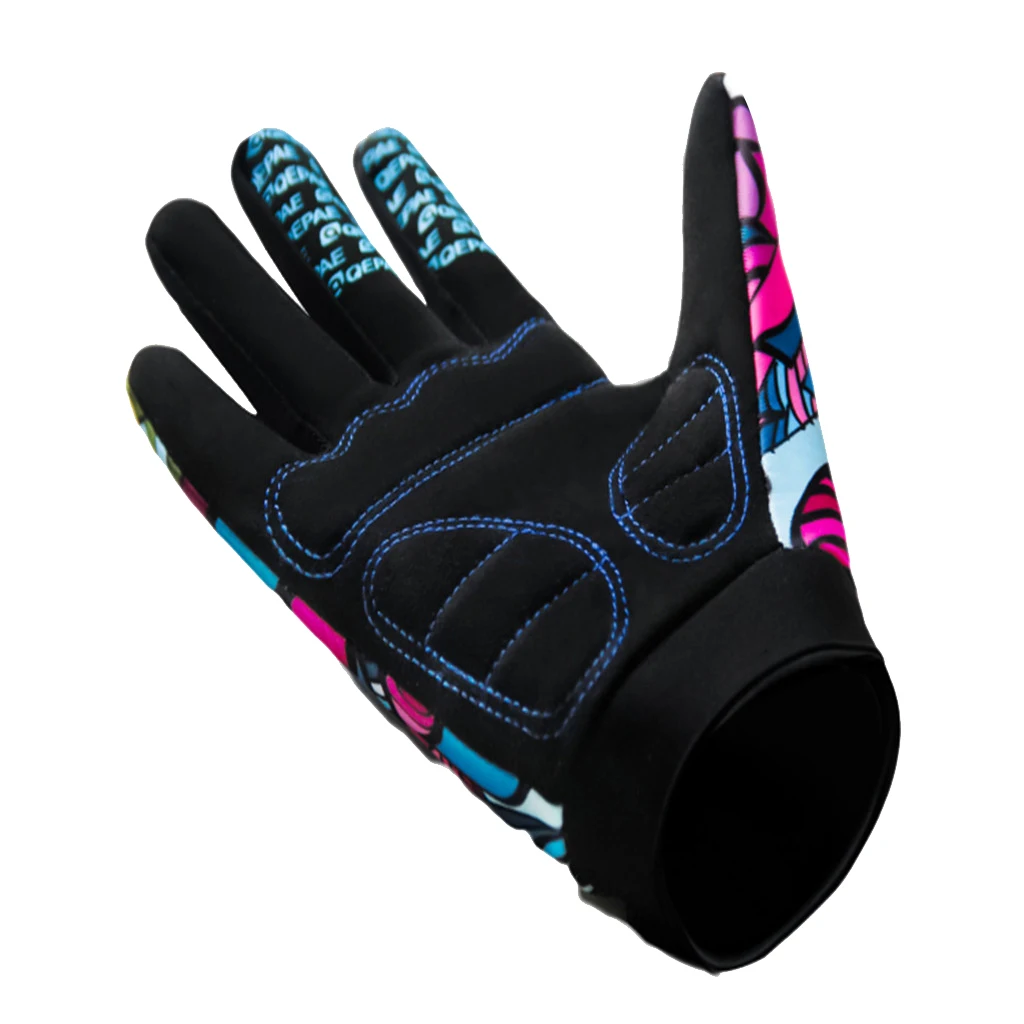 1 Pair Full Finger Gloves 3mm High Elastic SBR Mat Cycling Gloves Gel Pad Gloves Sportswear Riding Mitts for Cycling Skating
