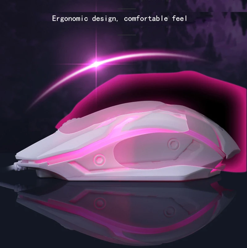 Rainbow Colorful LED Fashion Backlit Wired Keyboard Mouse Set Gaming Keyboard Gamer Mouse tripod Keyboard Home Office PC Laptop