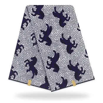 

African Ankara Fabric Veritable Wax Print Fabric Printing 100% Cotton Veritable African Wax For Dress White DF-252