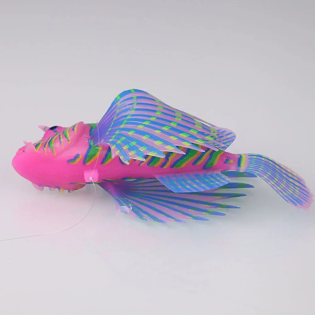 Аквариум Искусственный светящийся Lionfish стиль силиконовые рыбы плавающий Декор