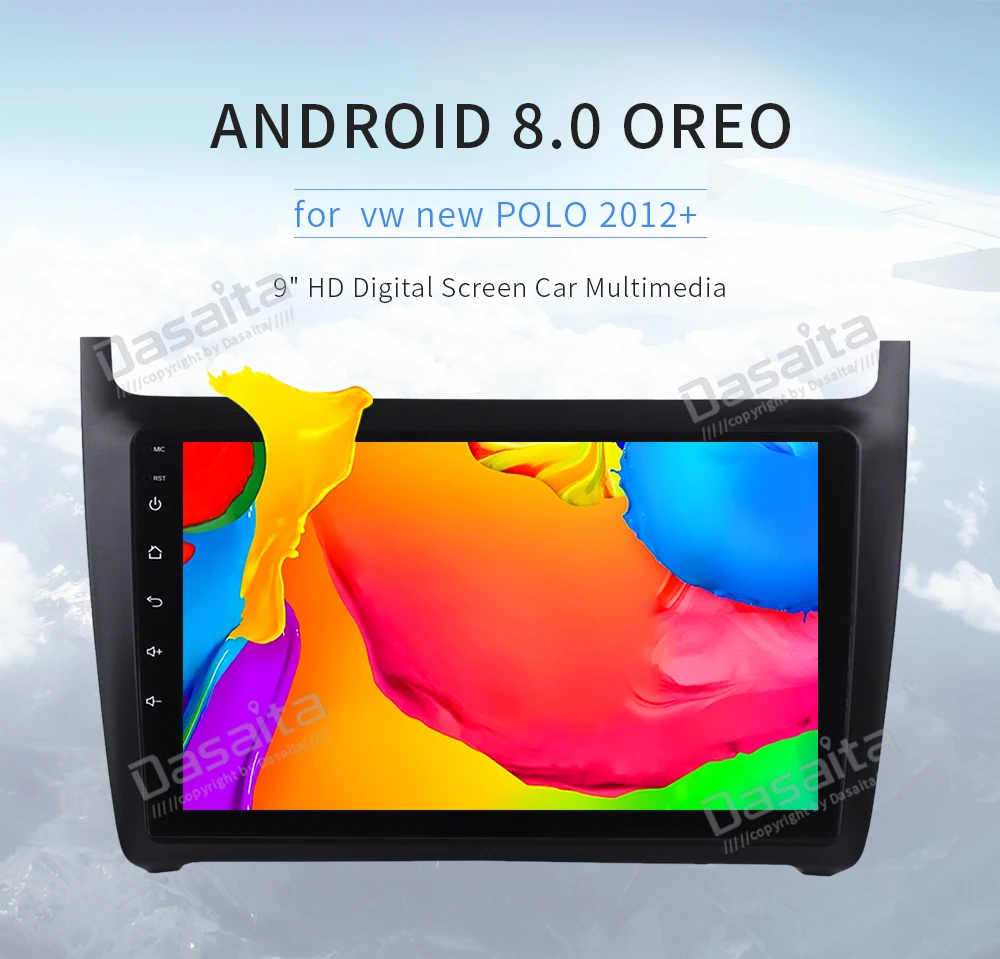 Flash Deal Dasaita 9" IPS Screen Android 9.0 GPS Radio for VW New Polo 2012 2013 2014 2015 Octa Core 4G RAM Car Stereo Multimedia TDA7850 10
