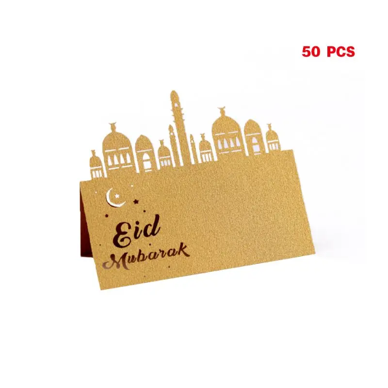  50pcs Laser Cut Eid Mubarak Muslim Ramadan Party Invitation Table Place Card Name Reception Seattin - 4.00036E+12