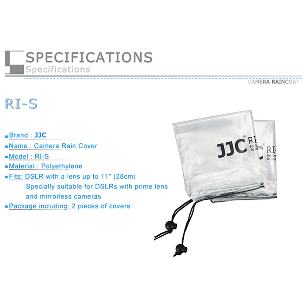 JJC 카메라 레인 커버, 캐논 니콘  후지 DSLR SLR 카메라 액세서리, 방수 프로텍터 보호, 2 개