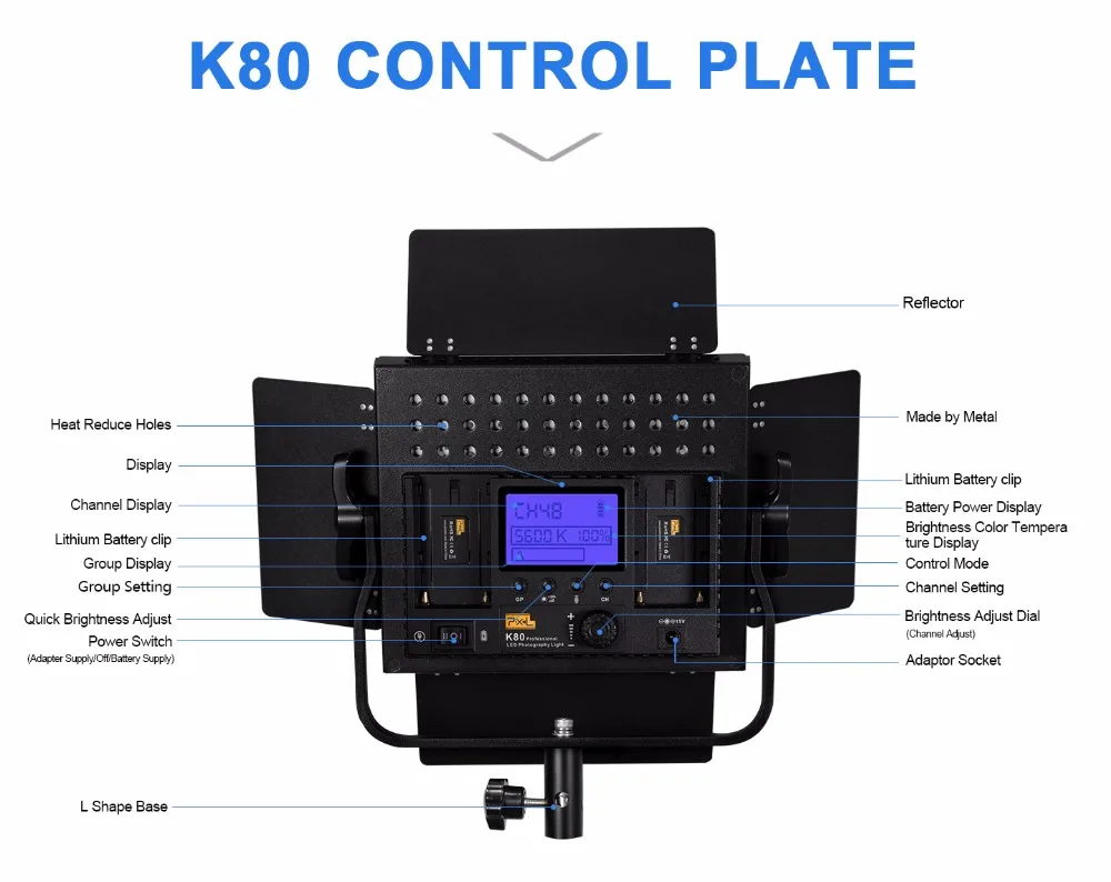 3 шт. светодиодный фотографический свет заполняющий легкий штатив Pixel K80 беспроводной микропленочный свадебный фильм Дистанционное освещение одноцветная температура