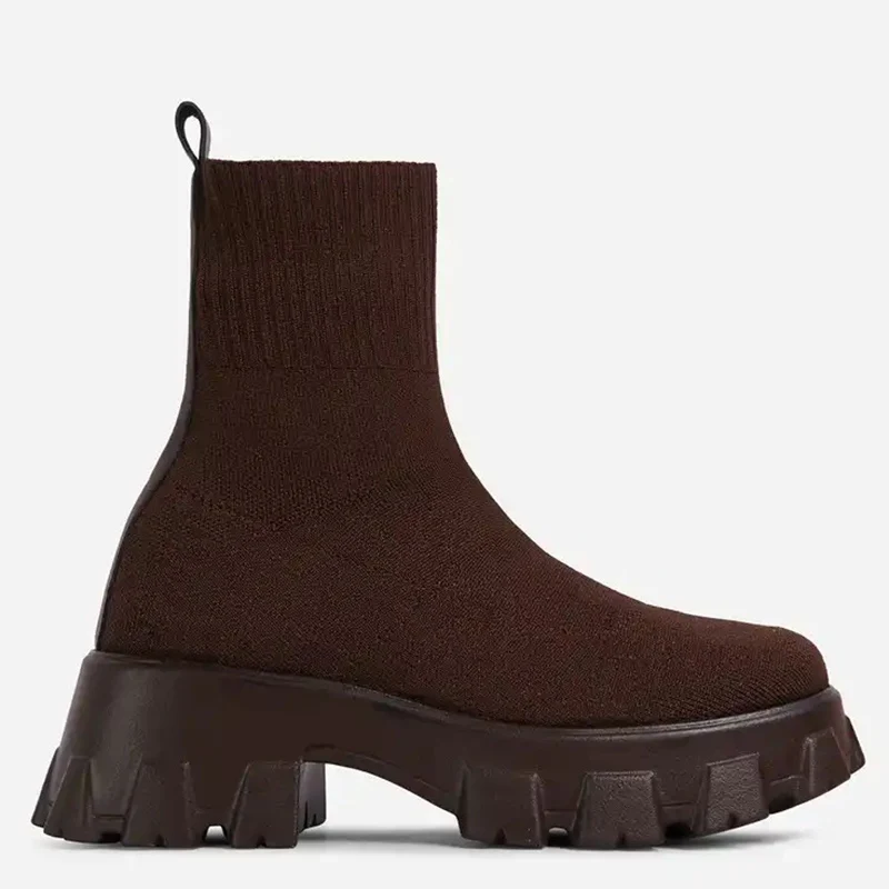 2022 New Autumn Winter Boots Couple Socks Shoes Women Thick-soled Casual Large Size Knitted Short Boots Women Botas De Mujer 