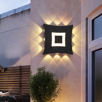 

Artpad LED Wall Light 8W 16W Aluminum Waterproof Outdoor Sconce Light Garden Porch Decorative Black 8/12 Lamp Beads Lighting