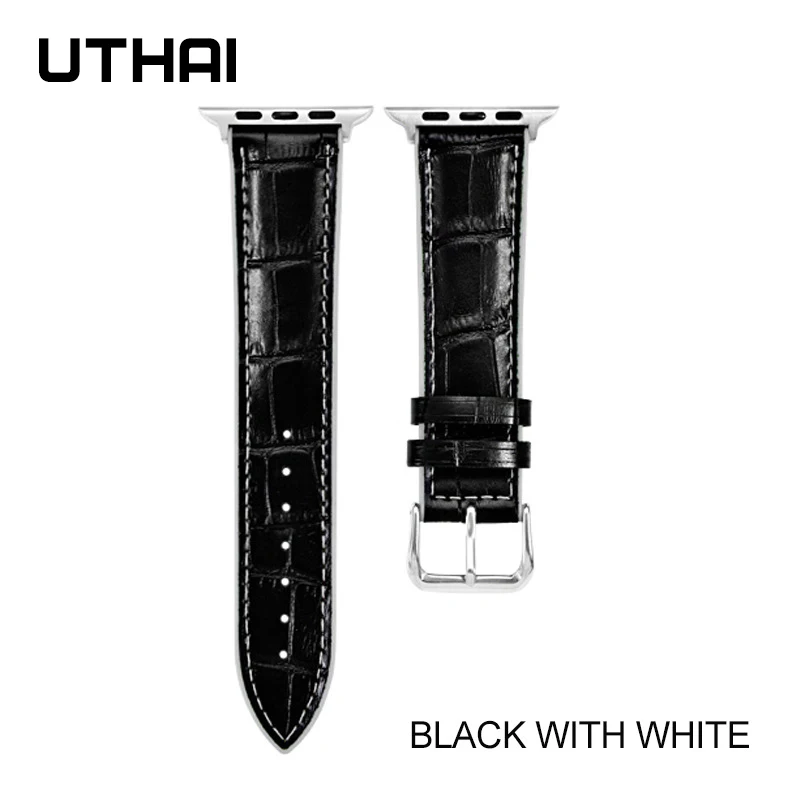 UTHAI P67 силиконовый и кожаный ремешок для apple watch band 42 мм 38 4 5 44 40 iwatch belt 3/2/1 высокое