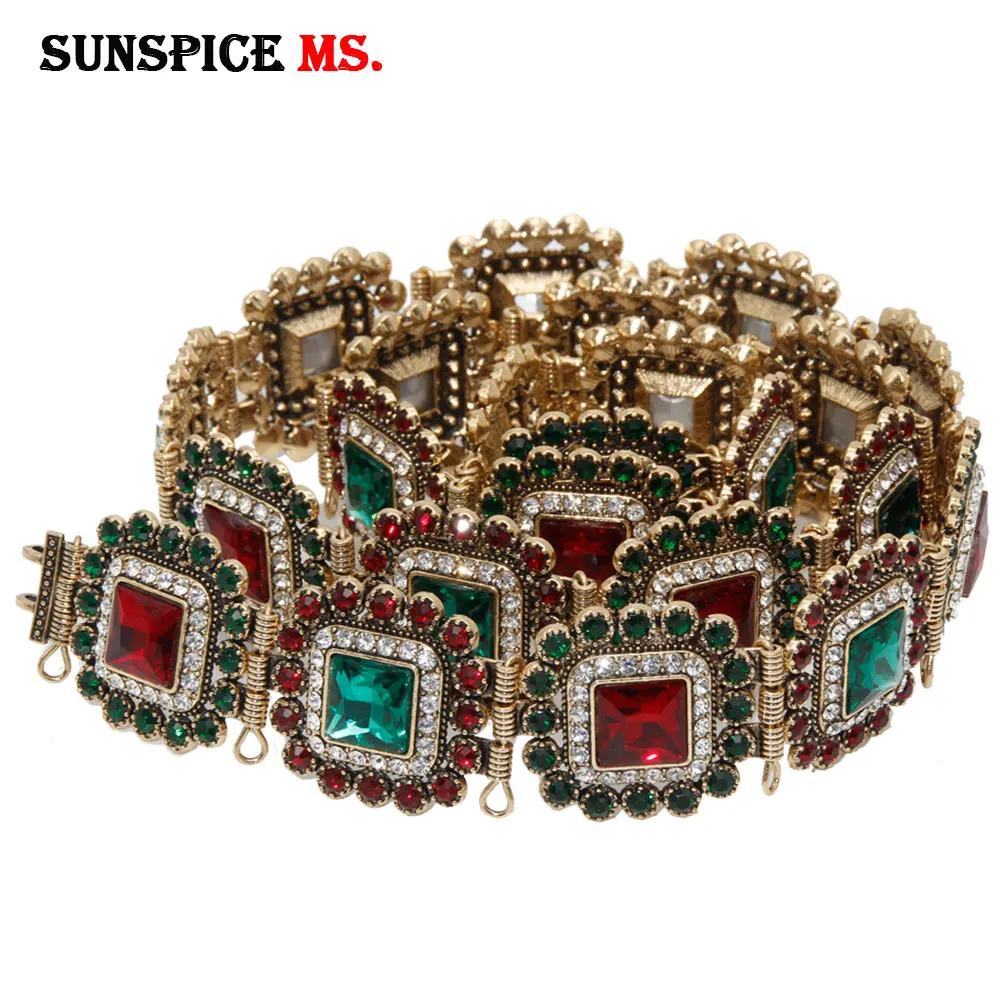 SUNSPICE-MS, марокканский кафтан, ремень, металлическая цепочка на талию, цветные кристаллы, свадебные украшения, регулируемый размер, Дубаи, Традиционные ювелирные изделия для тела