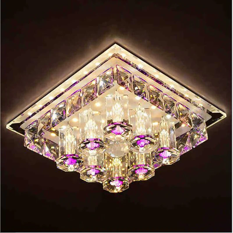 

Crystal Flush Mount Ceiling Light Modern Chandelier LED Ceiling Lamp for Hallway Entryway Laundry Room Foyer Kitchen