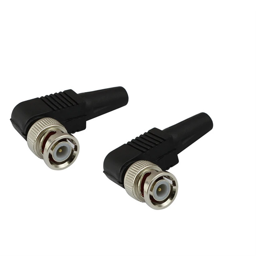 10pcs Solderless Bnc Male Plug Pin Rg59 Right Angle Connector For Cctv Camera Connectors Aliexpress