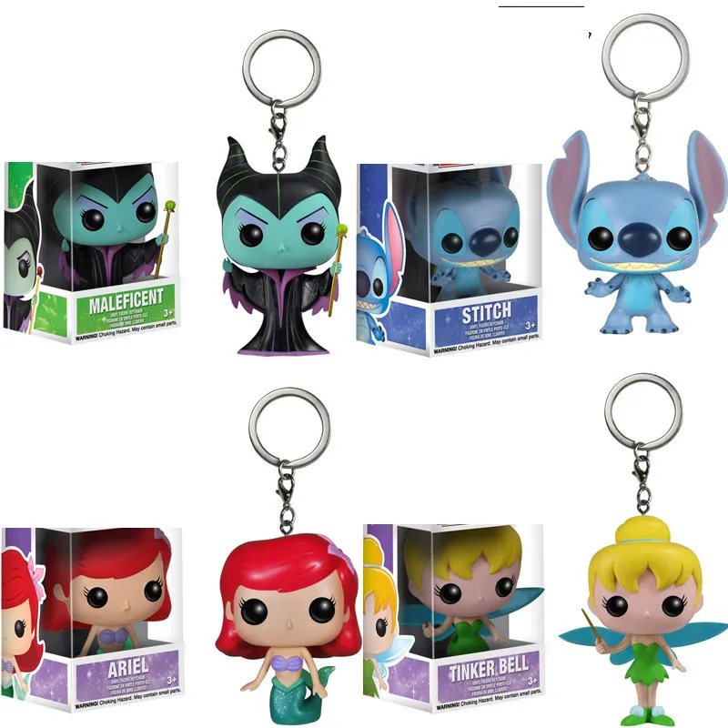 Милый мультяшный Карманный Брелок FUNKO малефисент Тинкер колокольчик Ариэль Стич