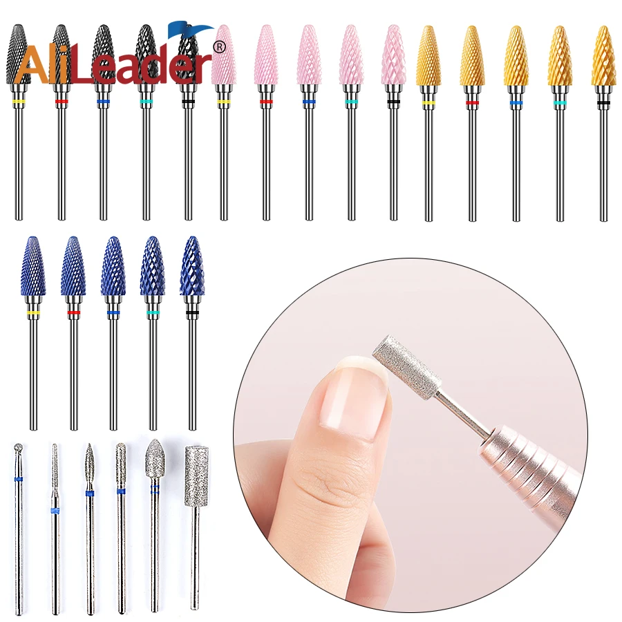 

1. Alileader Tungsten Steel Billing Cutter For Manicure Nail Drill Bits Carbide Diamond Smooth Round For Eletric Drill Machine
