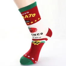 Европейские и американские ins сетчатые красные женские носки, томатные, шоколадные, молочные, хлопковые, средней длины, персонализированные модные носки, Женская еда