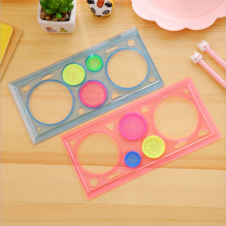 5Pcs Painting Puzzle Spirograph Geometric Ruler Drafting Tools for Students Mathematics Drawing Toys Children Learning Art Tool