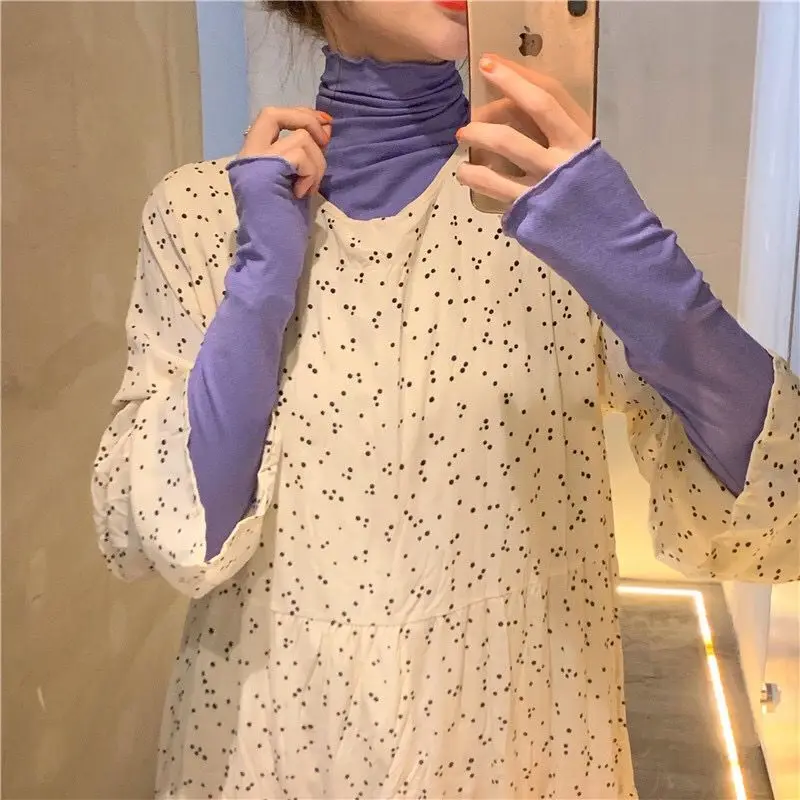 Long Sleeve T-shirts Women Solid Simple Basic All-match Korean Trendy Womens Tops Daily Soft Autumn Popular Ladies Clothing Tee