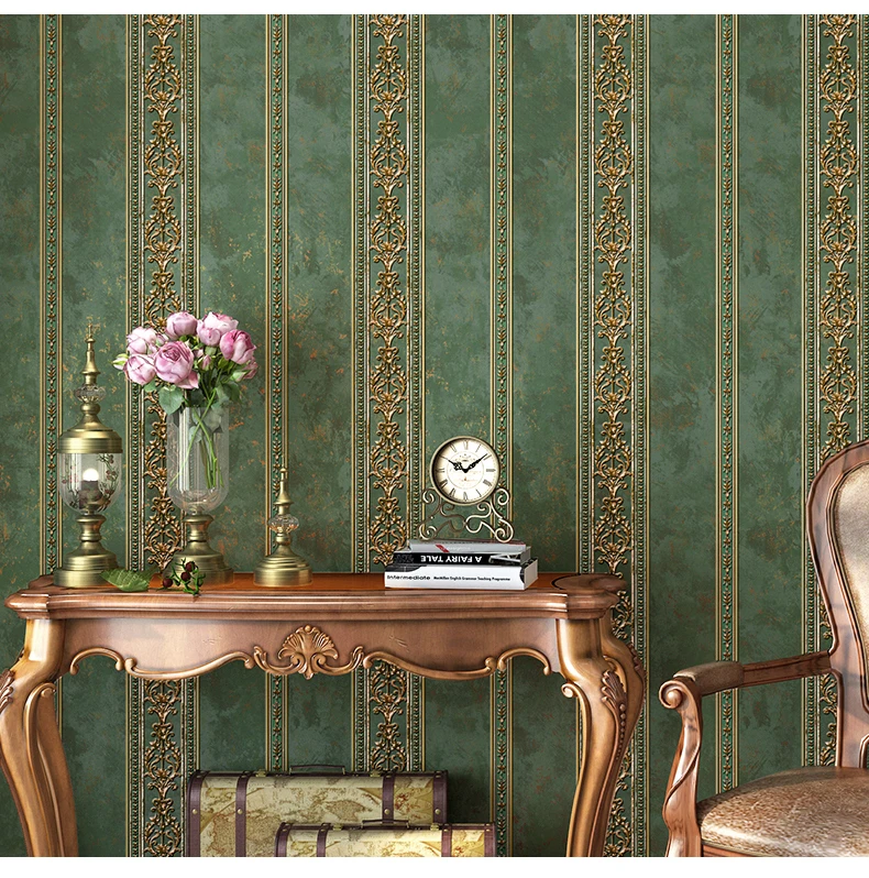 European Style 3D Floral Wallpaper