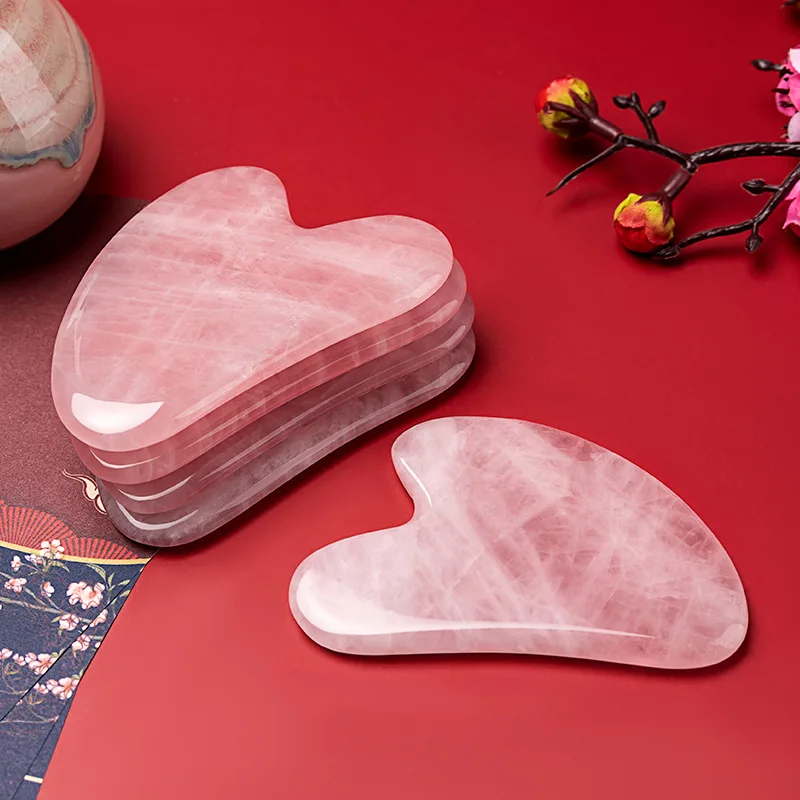 Giada Naturale Gua Sha Raschietto Bordo Massaggio Quarzo Rosa Giada Pietra Guasha Per Viso Collo Pelle Lifting Rimozione Rughe Cura Di Bellezza