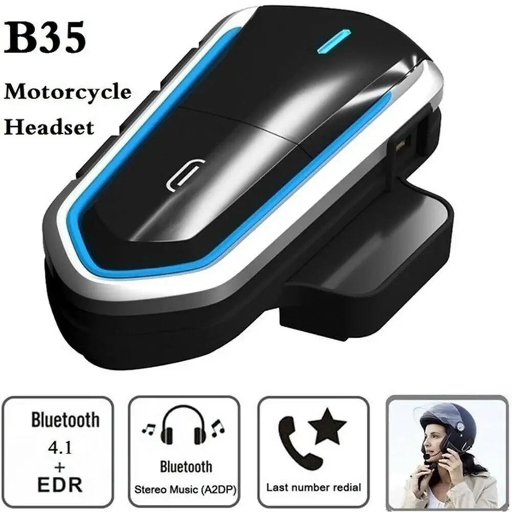 B35 мотоциклетный всадник Шлем Интерком Bluetooth 4,1 гарнитура переговорные аудио комплект