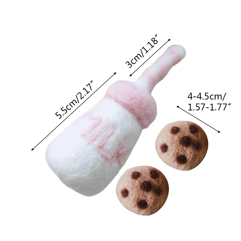 newborn photoshoot DIY Baby Wool Felt Milk Bottle+Cookies Decorations Newborn Photography Props Infant Photo Shooting Accessories Home Party Orname outdoor newborn photos