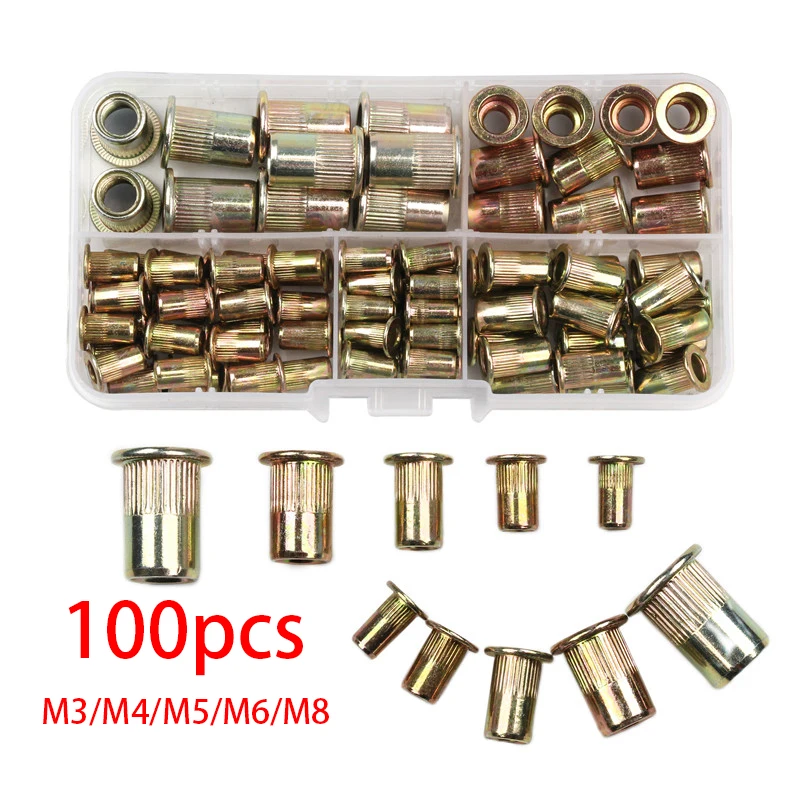 100 шт. заклепки с плоской головкой Гайки крепления склеивания и пайки ручные