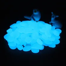 100pcs/pack Glow Pebbles 2018 hot sale Stones Home Fish Tank Garden Decoration Luminous Glowing In The Dark Accessory for Gift