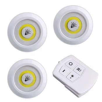 

3pcs Led Night Lights Wireless Led Remote Control Battery Under Cabinet Night Light Wall Lamp Remote Controller Night Lamp