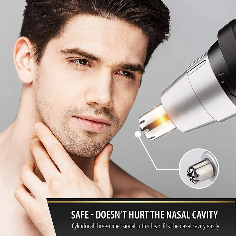  Nose Hair Trimmer - Waterproof Stainless Steel Nose Trimmer Beard And Eyebrow Clipper