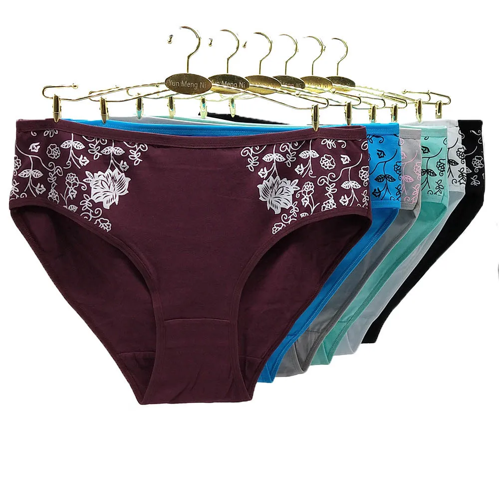 6 Pieces/Lot Cotton Panties Women Underwear Plus Size Briefs High Waist  Underpants Female Pants For