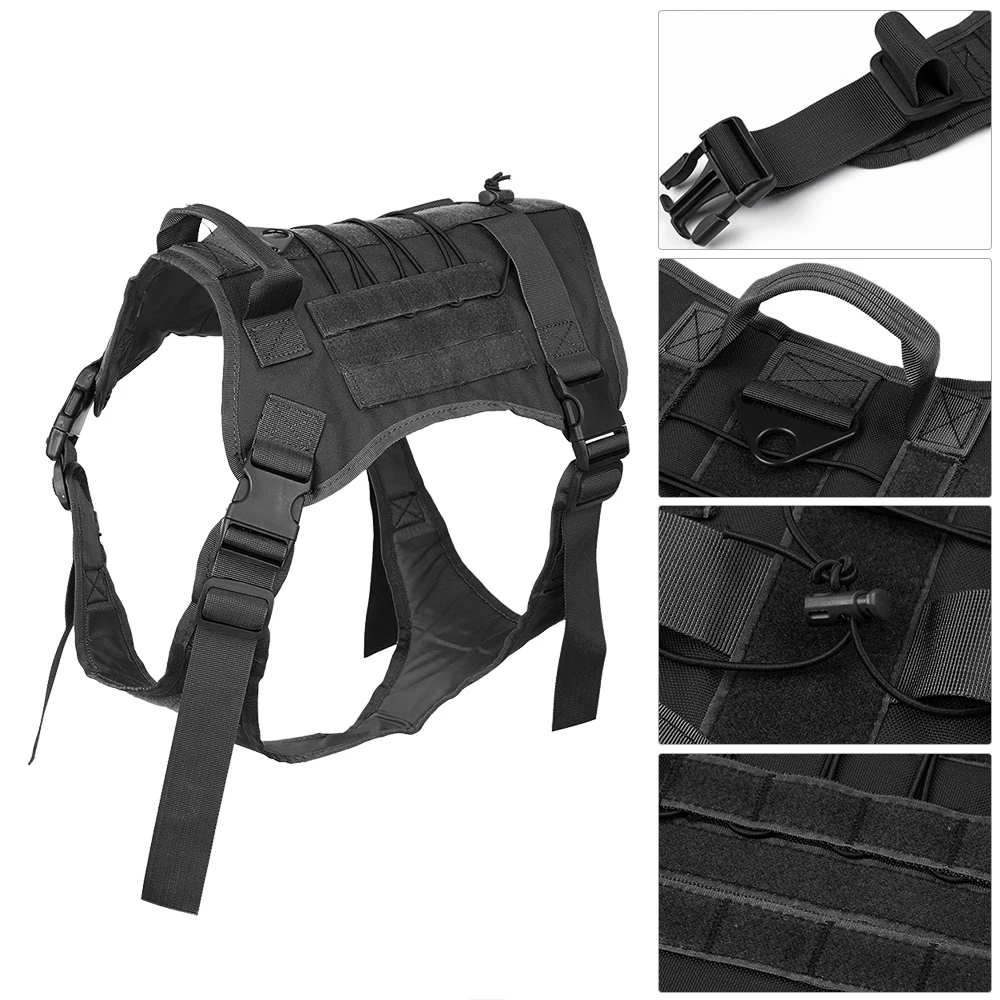 

Nylon Tactical Service Dog Vest Harness Tactical Tactical Dog Training Vest Harness Pet Comfortable Military Patrol Dog Harness