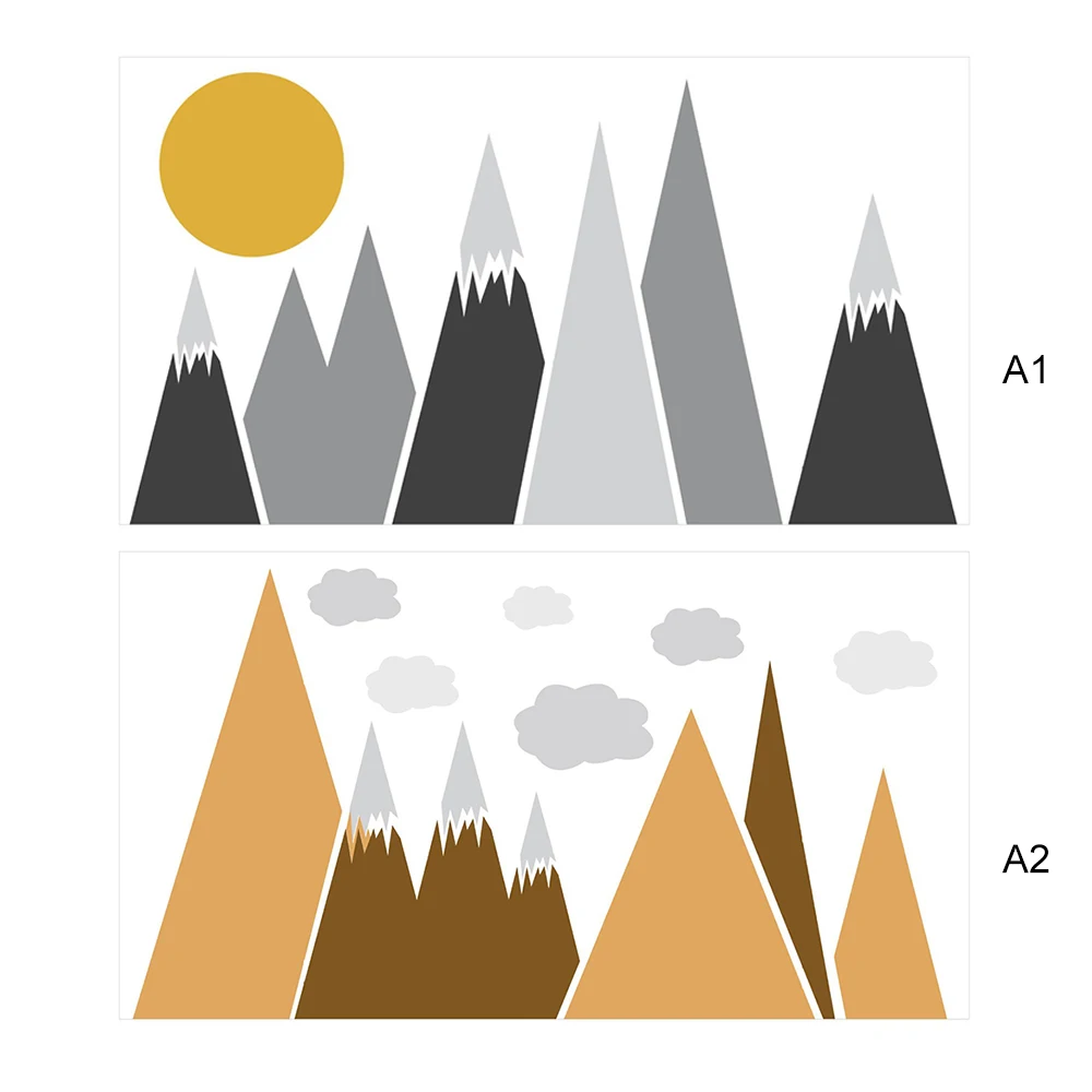 Самоклеящиеся обои из ПВХ Виниловая наклейка на стену в виде гор съемная для
