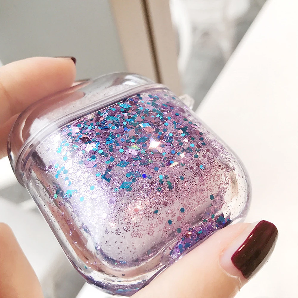 Cover Airpods Glitter Case Glitter | Airpods Case Glitter Dynamic - Liquid - Aliexpress