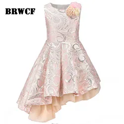 Новинка года; сезон осень-зима; детская одежда Модное детское платье для маленьких девочек; платье принцессы; вечерние и свадебные платья От 3 до 12 лет - Цвет: Розовый