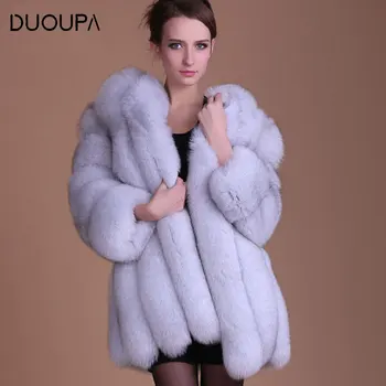 

2019 Autumn and Winter New Fox Fur Fur Coat Female Long Section of Faux Fur Fur One Artificial Fur Temperament Women's Coat