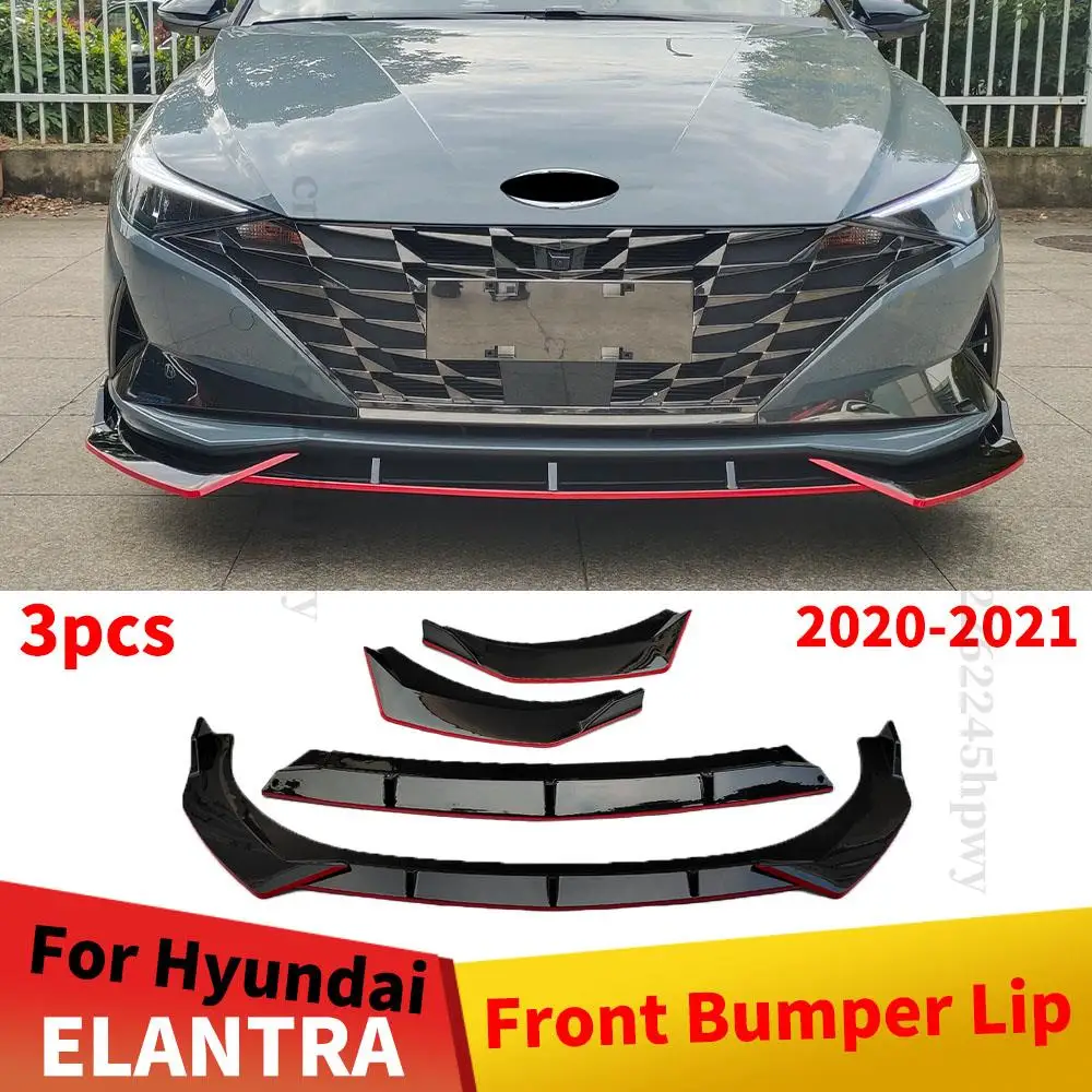 

Front Bumper Lip Guard Chin Protection Diffuser Spoiler Deflector Body Kit Cover Trim Styling For Hyundai Elantra 2020 2021