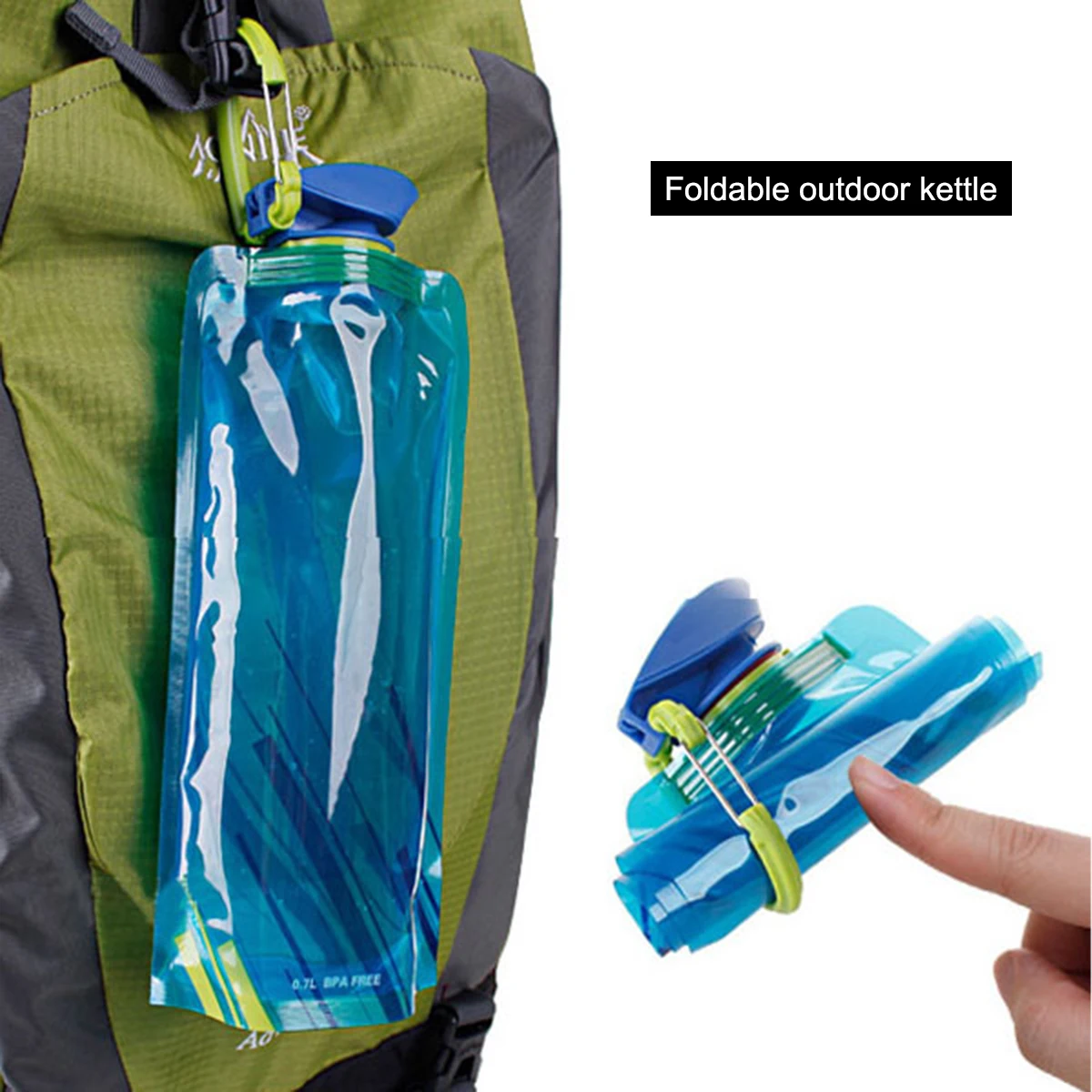 Foldable Water Bottle Outdoor Hiking Camping PE Water Bag Soft Flask Squeeze Portable Running Cycling Bags
