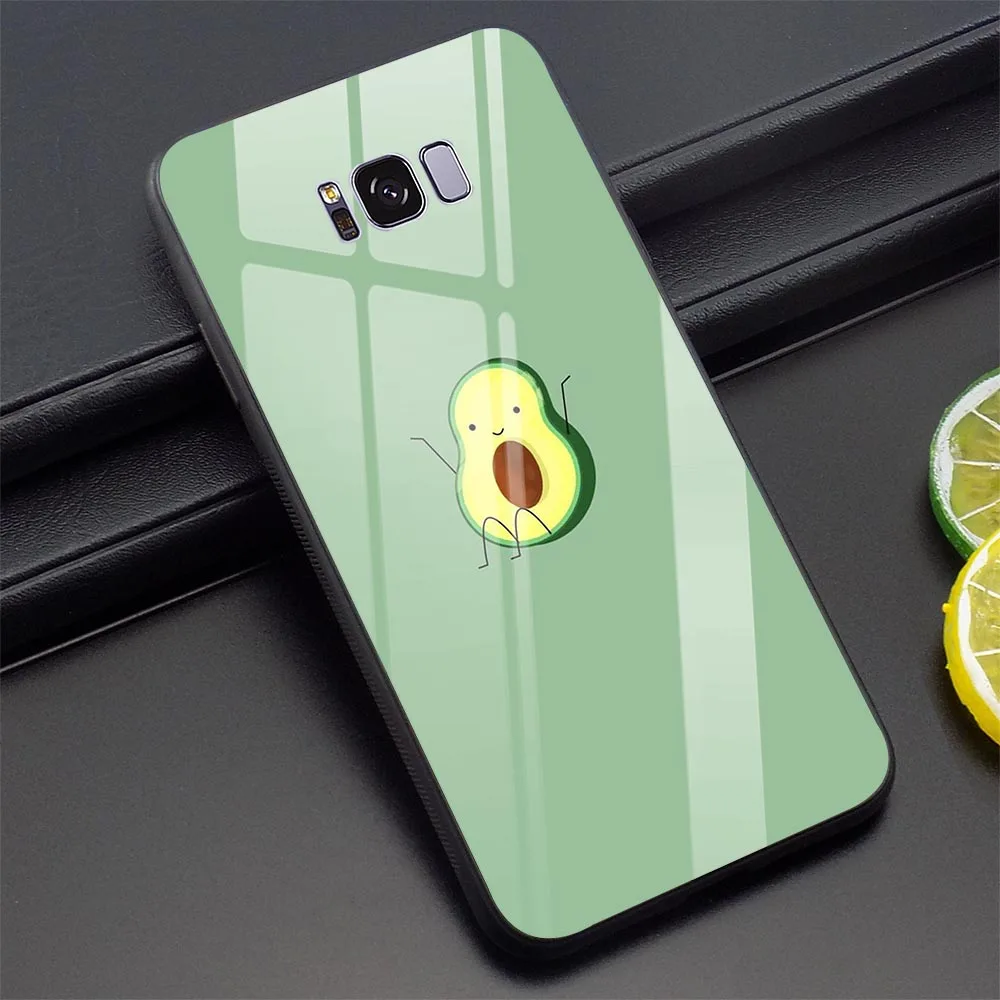 Чехол из закаленного стекла с авокадо для Samsung Galaxy S9 Cover A70 A60 M40 A50 A40 A20 A30 A10 S7 Edge S8