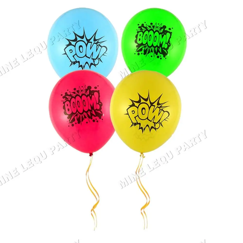 Details about   10x 12" Multicoloured Superhero Comic Latex Balloons Colourful Hero Party Decor 