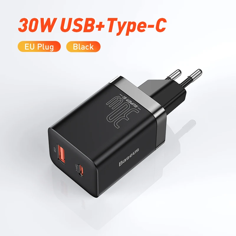 usb c 5v 3a Baseus PD Charger 30W USB Type C Fast Charger QC3.0 USB C Quick Charge 3.0 Dual Port Phone Charge for iPhone 12 X Xs 8 Macbook usb fast charge Chargers