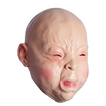 

Latex Mask Crying Baby Realistic Cry face Horror Masks Real Tear Masquerade Halloween Party Costume Dress Cosplay Props