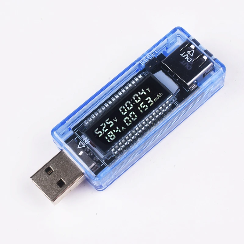 Digital USB Voltmeter and Ammeter with LCD Display - Power and Battery Capacity Tester