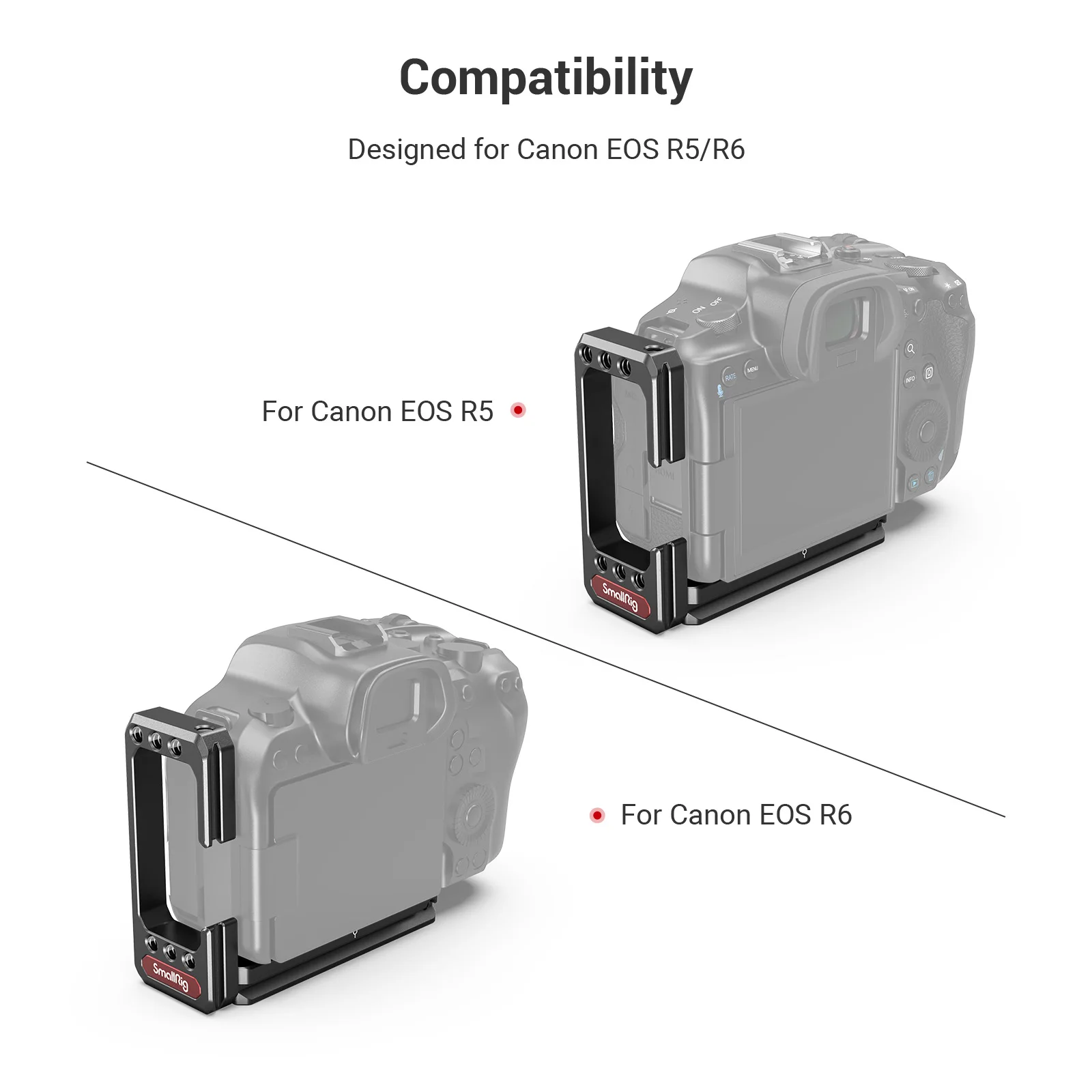 SmallRig Camera L-Bracket for Canon EOS R5 and R6 w/ Arca-Type 1/4