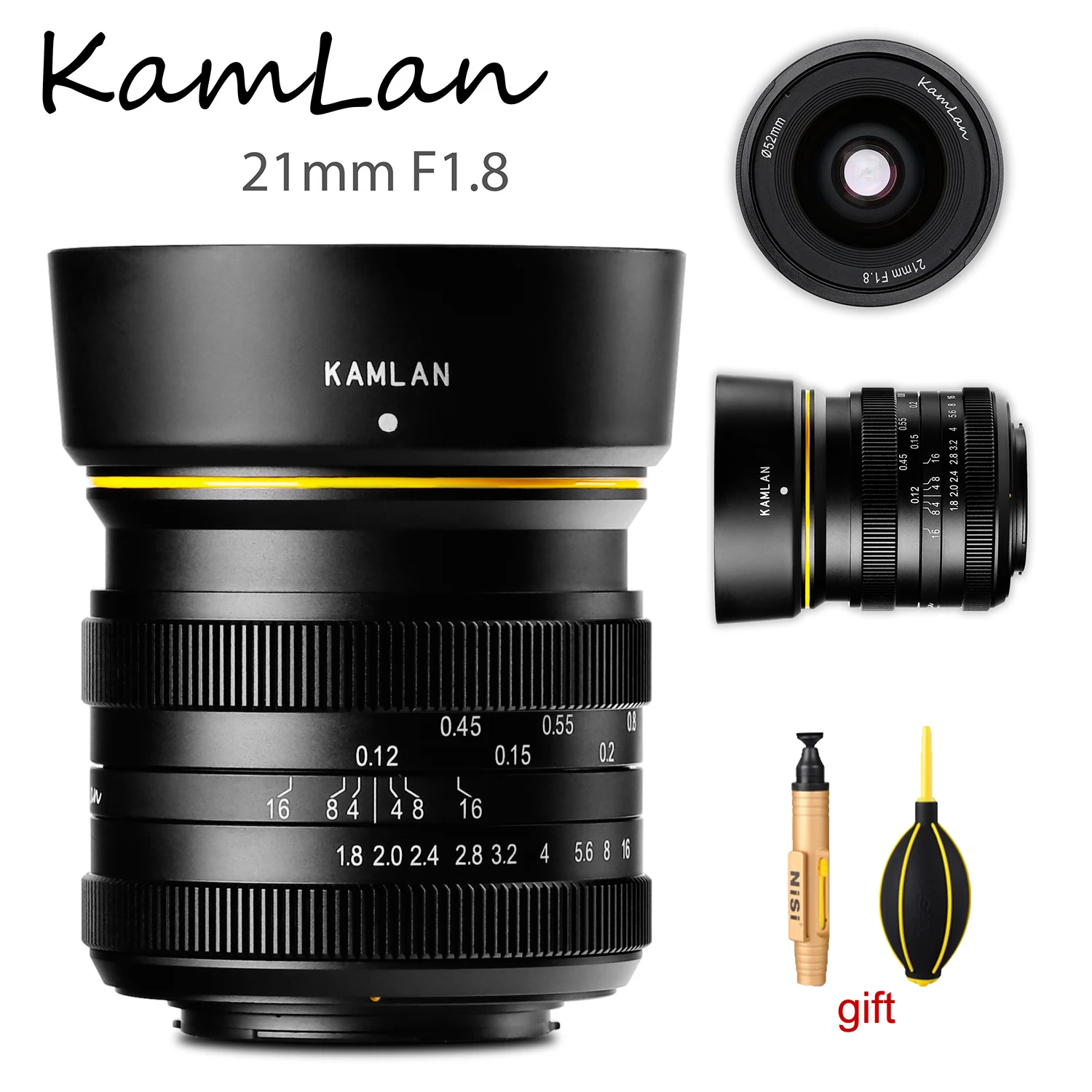Объектив Kamlan 21 мм F1.8 объектив с ручной фокусировкой APS-C для камер Canon EOS-M Sony E Fujifilm FX