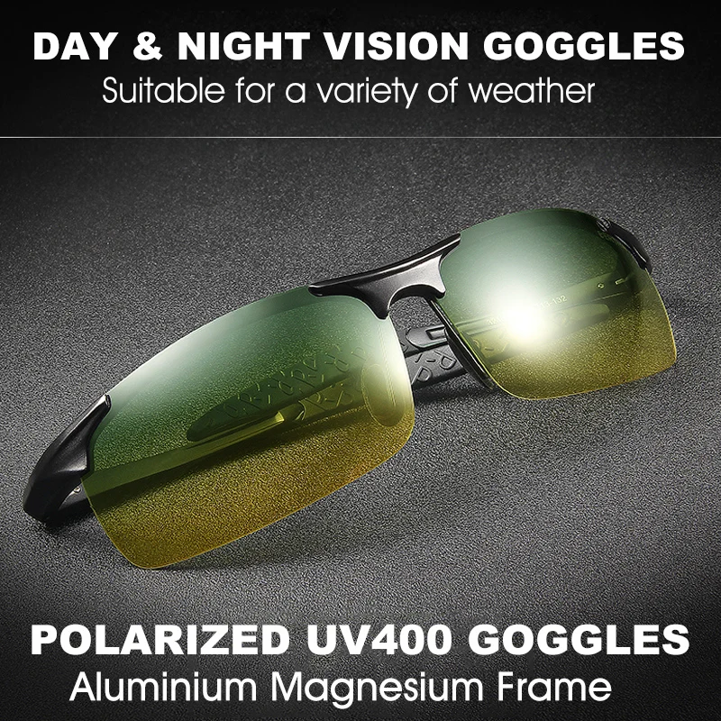 CoolPandas Брендовые мужские поляризованные солнцезащитные очки, безопасные очки ночного видения для вождения, мужские и женские очки UV400 zonnebril heren